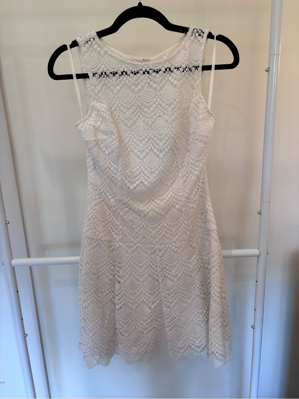 White House Black Market Ivory Lace Mini Dress